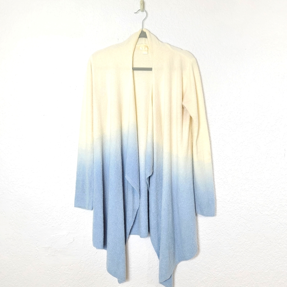 BAREFOOT DREAMS CozyChic Lite Ombre Calypso Wrap in Pearl / Chambray - Picture 2 of 9